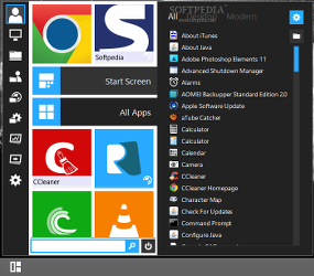Showing the expanded Start Menu with programs in Start Menu Reviver